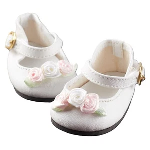 Weiße Mary Janes elegante Schuhe mit pastellfarbenen Rosen passen 18" American Girl Größe Puppe - Bild 1 von 3