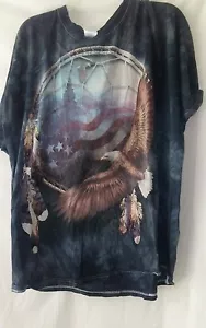 Camiseta para hombre Blue Tie Teñido 2XL 2012 The Mountain by Carol Cavalaris bandera águila - Imagen 1 de 6