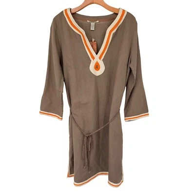 Vestido túnica Lucky Brand para mujer beige m estilo boho mezcla de lino talla grande nuevo Foto 1 de 4