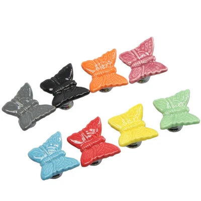 Möbelknopf Möbelgriff Schrankgriff Schmetterling MÖBELKNÖPFE Keramik MÖBELKNAUF - Bild 1 von 4