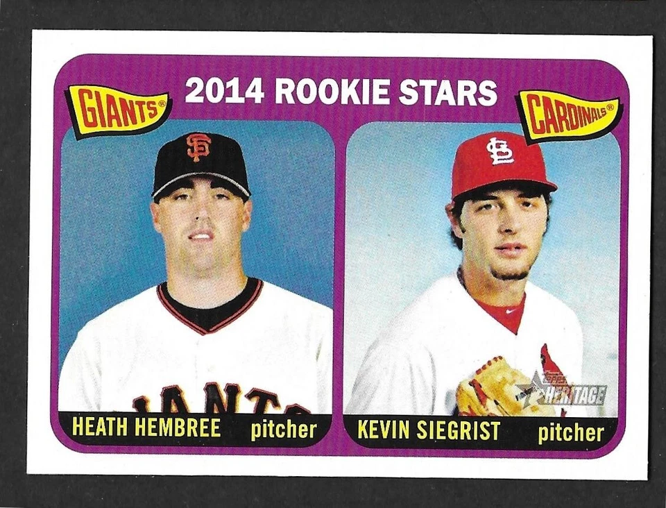 2014 Topps Heritage #282 Siegrist RC / Heath Hembree RC San Francisco Giants - Image 1 of 1