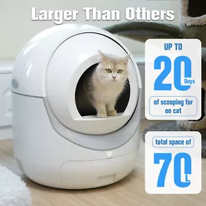 Large Smart Cat Litter Box Automatic Self-Cleaning Kitty Toilet App Control AU - Picture 1 of 12