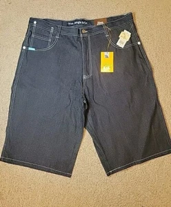 VTG Y2K 5ive Jungle & Co. Jean Shorts 42 X 14 Embroidered NWT Dark Wash RIW - Picture 1 of 9