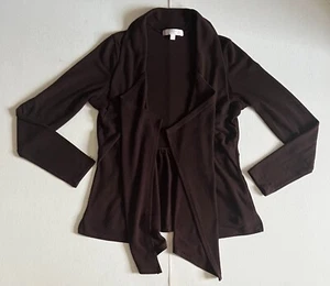 Women's/Junior Basic 3/4 Sleeve Cropped Cardigan Sweater(Gray/Brown/Beige/Ivory) - Picture 1 of 36