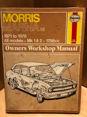 Morris Marina 1.8 1971-1978 All Mk 1 & Mk2 1798cc Haynes Owners Workshop Manual - Image 1 of 4
