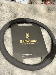 Browning SIGNATURE AUTOMOTIVE Steering Wheel Cover, GRAY Buckmark - Picture 1 of 6