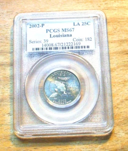2002-P PCGS Graded MS67 Louisiana State Quarter - Picture 1 of 2