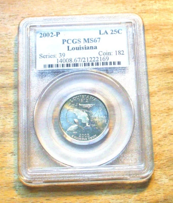2002-P  PCGS Graded MS67 Louisiana State Quarter - Image 1 of 2