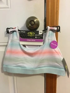 BRAND NEW GIRL'S SIZE LARGE ATHLETIC WORKS 2 PACK SPORTS BRAS BAND SIZE 34 - Picture 1 of 7