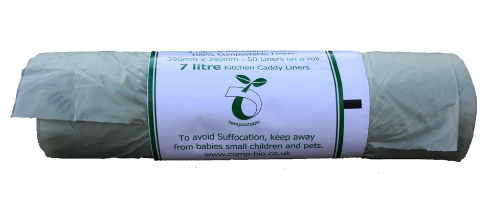 104 x  7 LITRE COMPOSTABLE BAGS CADDY LINERS BIODEGRADABLE Food Waste - Image 1 of 1