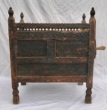 18th Century Afghan Large Wedding Dowry Chest Superbly Carved