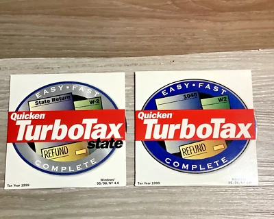 1999 Quicken TurboTax Deluxe & State Multi-State  2 CD Discs Only Taxes - Image 1 of 3