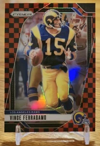 2024 Panini Prizm Black Red Checker SSP Vince Ferragamo Prizm #174 Rams CASE HIT - Picture 1 of 2