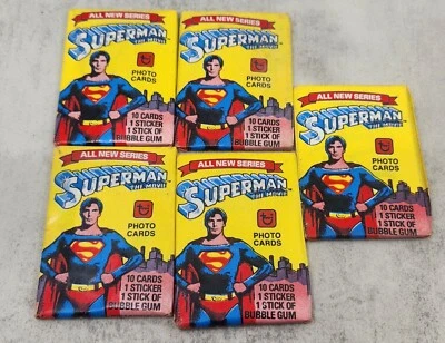 Lot of (5) 1978 Topps Superman The Movie Series 2 Wax Packs, 10 Cards Per Pack - Image 1 of 4