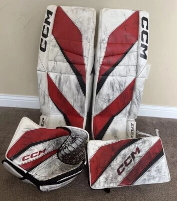 Almohadillas para piernas de portero CCM Extreme Flex 6 para personas mayores talla 33+1. Rojo/Blanco/Negro Foto 1 de 4