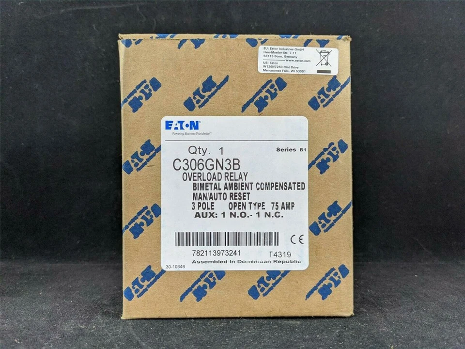 CUTLER HAMMER C306GN3B 600 VAC, Replaces C306GN3, W/Load LUGS, Thermal Overload - Image 1 of 4