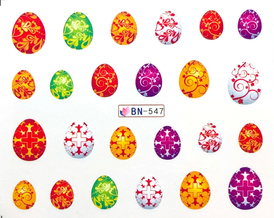MARKENLOS OSTERN Nagelsticker Nail Art Wasser Transfer Tattoo Eier BN-547-0998