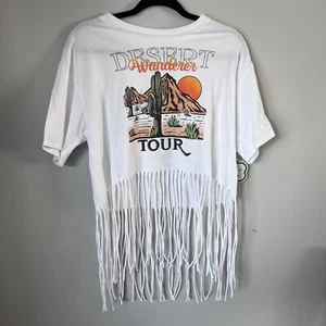 Organic Generations Desert Wanderer California Tour T-Shirt Crop Fransen Neu mit Etikett - Bild 1 von 5