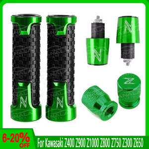 For Kawasaki Z400 Z900 Z1000 Z800 Handlebar Grip Handle Bar End Cap Tire Valve - Imagen 1 de 12