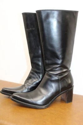 Rocco P Vero Cuoio Black Leather Boots, Size 37 - Image 1 of 4