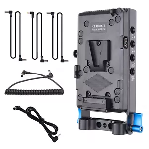 V-mount Płyta zasilająca akumulatora D-Tap + 15mm Zestaw zaciskowy pręta do Panasonic EVA1 Sony FS7 - Zdjęcie 1 z 10