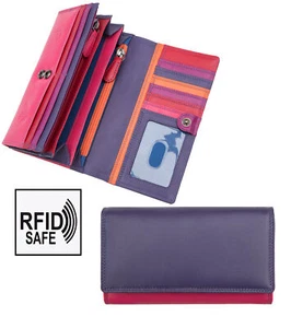 RFID SAFE Colección Londres Grande Púrpura Multicolor Matiné Cartera En Caja NUEVO - Imagen 1 de 7