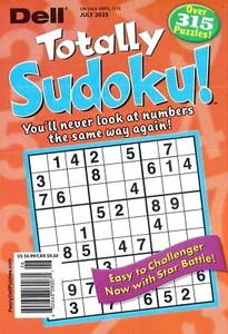DELL TOTALLY SUDOKU MAGAZINE - JULY 2025 - OVER 315 PUZZLES! - Picture 1 of 1