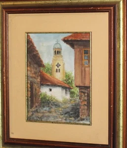 Quadro acquerello vintage originale paesaggio firmato - Foto 1 di 18