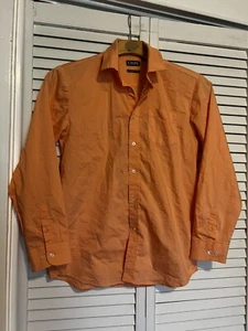 RALPH LAUREN CHAPS Boy’s Kid’s Size 18 Shirt Top Button Down Long Sleeve Orange - Picture 1 of 7