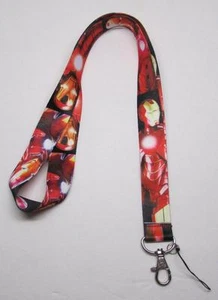 Rojo IRONMAN Iron Man CORDÓN LLAVERO Anillo Llavero Soporte de identificación NUEVO - Imagen 1 de 3