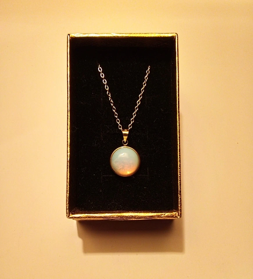 Opalite Pendant Necklace, 18k Gold Plated - Image 1 of 1