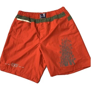 Tommy Jeans Mens XL Board Shorts Orange Unlined Stretch Waist Vintage 90s Y2k - Picture 1 of 9