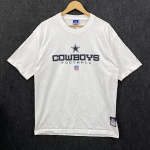 Dallas Cowboys NFL Reebok Mens Large Short Sleeve T-Shirt White Graphic Print - Picture 1 of 13