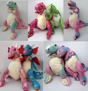 Mochilas coloridas brillantes de felpa de dinosaurio jurásico - Imagen 1 de 10