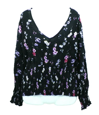 Top American Rag Juniors Estampado Volantes Cuello en V Noche Negro Floral Talla XL Foto 1 de 4
