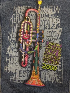 Giacca jeans Lee blu denim uomo piccola New Orleans Jazz & Heritage Festival 2000 - Foto 1 di 17
