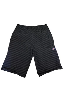 Vintage Dickies Black Pin Stripe Chino Shorts Size 36x13 - Picture 1 of 4