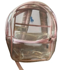 -Polo Ralph Lauren Big Pony Clear Backpack Bag Carmel Pink MSRP$65 - Picture 1 of 9