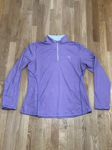 Rhoback 1/4-Reißverschluss Pullover Damen Large Hahnentritt Langarm lila pink gebraucht, in einwandfreiem Zustand - Bild 1 von 5