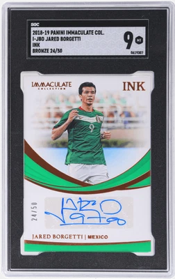 2018 Panini Immaculate Collection Jared Borgetti Ink Bronze #I-JBO /50 SGC 9 - Image 1 of 2