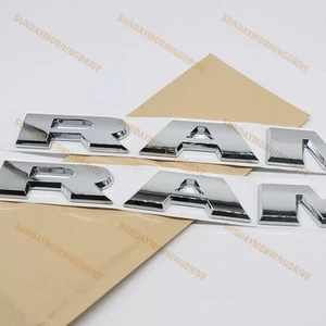 2x Front Door Side Letters Emblem For 2019-2023 RAM 1500 2500 3500 Badges Chrome - Picture 1 of 7