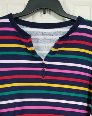 Camiseta Kim Rogers Perfectamente Suave Mujer Talla Grande XXL Multicolor Manga 3/4 Algodón Foto 1 de 4