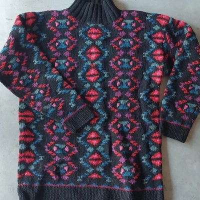 L.L. Suéter de lana multicolor Bean para mujer 80S 90S azteca de gran tamaño Foto 1 de 4