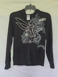 Disney Tinkerbell Fairy Full Zip Hoodie Sweatshirt Girls M 7/8 = Ladies XS  - Picture 1 of 6