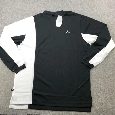 Vintage Jordan Shirt Mens XL Black White Waffle 20th Jumpman Thermal - Image 1 of 4