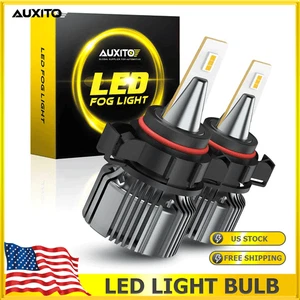 AUXITO 2X 2504 5202 9009 LED Fog Light Bulbs 3000K Golden Yellow 100W High Power - Picture 1 of 11