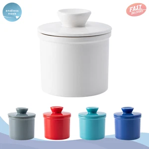 Ceramic Butter CrockKeeper with Lid & WaterLine Dish for Fresh Spreadable Butter - Picture 1 of 7