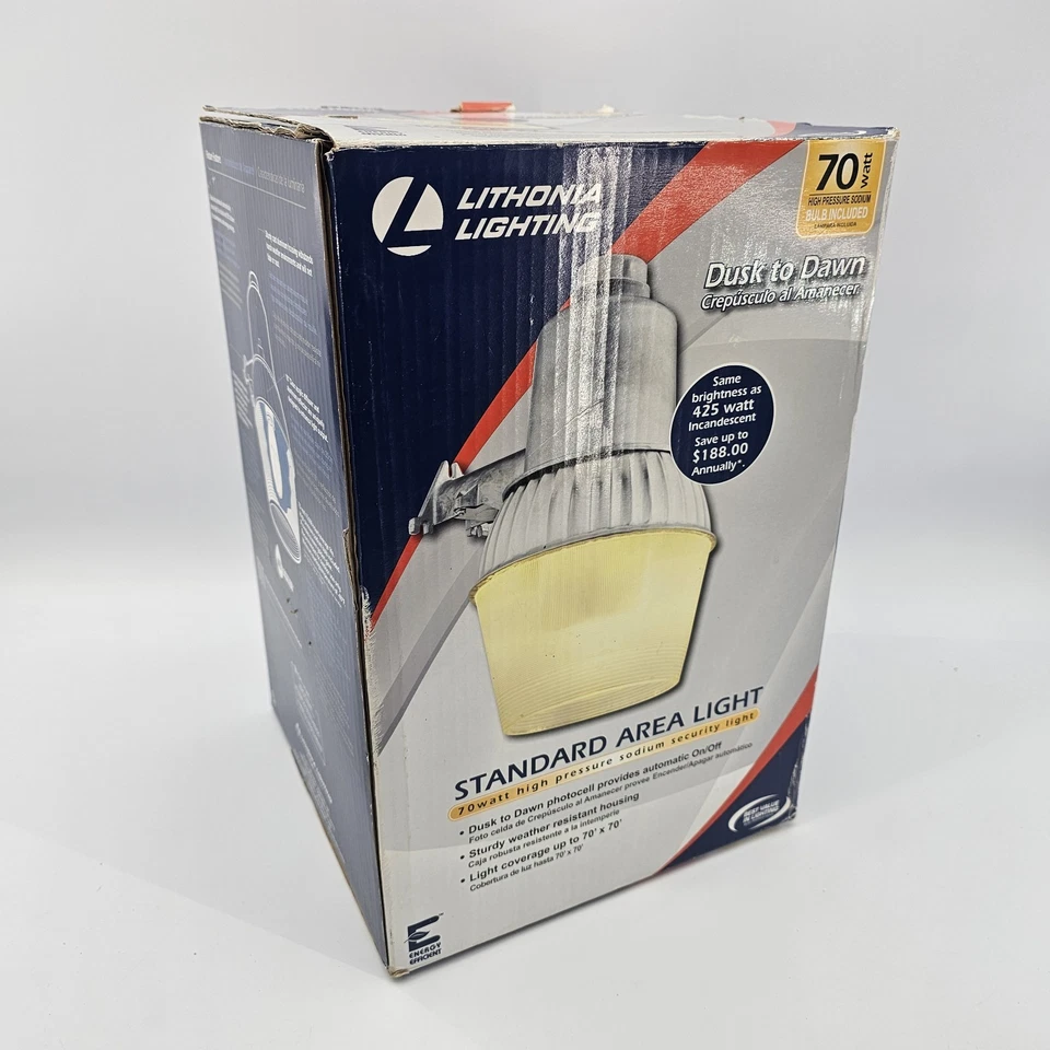Lithonia OAL 70S High Pressure Sodium 70W Dusk to Dawn Area Security Light 120V - Image 1 of 4