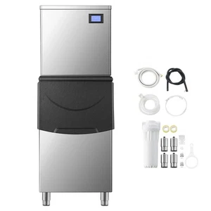 Commercial Ice Maker 400LBS/24H Bar Industrial Ice Cube Machine 250LB Storage - Picture 1 of 12