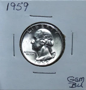 1959D, Gem BU Light Toned Wash. Qt. Problem Free 5J324FRCS - Picture 1 of 4